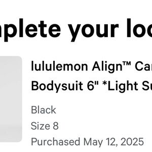 lululemon athletica Black Align Body Suit